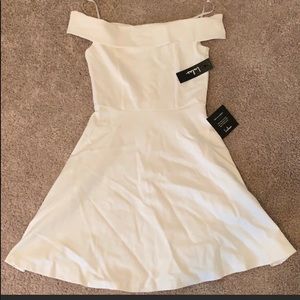 White off the shoulder skater dress